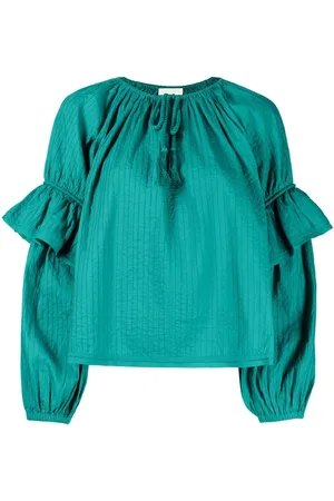 ULLA JOHNSON Blus med puffärm och knytning