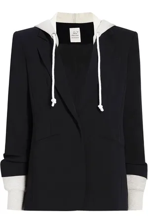 Cinq A Sept Enkelknäppt blazer med huva