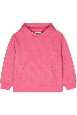 Moschino Intarsiastickad hoodie med logotyp