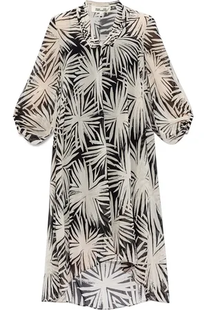 Diane von Furstenberg Asymmetrisk klänning med grafiskt tryck