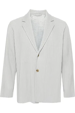 Issey Miyake Enkelknäppt blazer med plisserad effekt