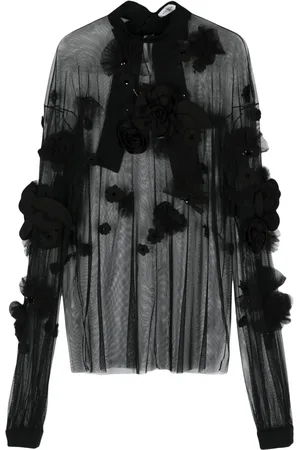 Viktor & Rolf Långärmad blus med blomsterbrodyr