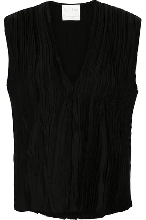 FORTE FORTE ärmlös plisserad blus