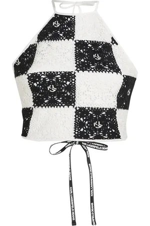Karl Lagerfeld Virkad topp med halterneck