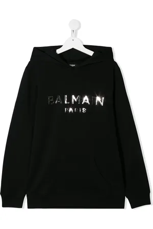 Balmain TEEN huvtröja med speglad logotyp