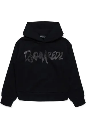 Dsquared2 Hoodie med glitterlogotyp