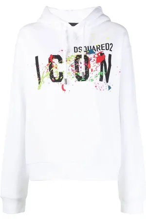 Dsquared2 Hoodie med färgstänk och logotyp