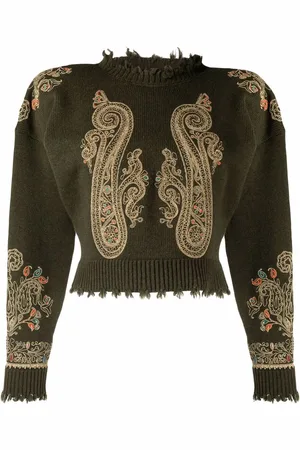Etro Maglie stickad tröja med brodyr