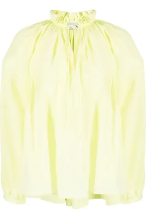 Lanvin Sidenblus med plisserad ringning