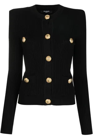 Balmain Stickad topp med knäppning