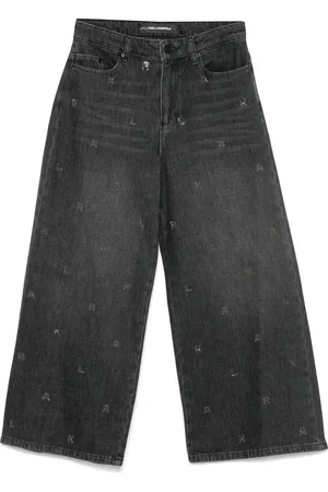 Karl Lagerfeld Croppade jeans med strass
