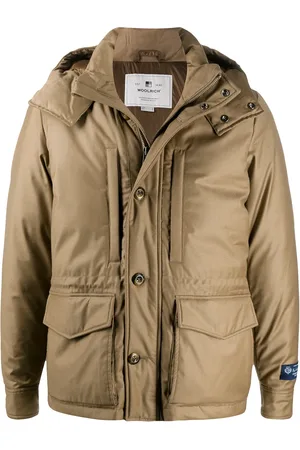 Woolrich Parkas med huva och logotypmärke