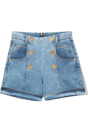 Balmain Jeansshorts med dekorativ knapp