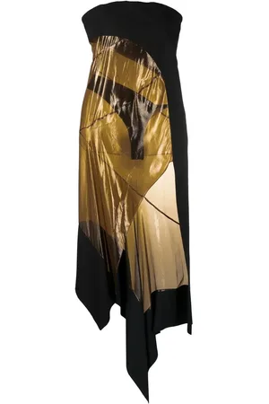 MUGLER Asymmetrisk klänning med skir panel