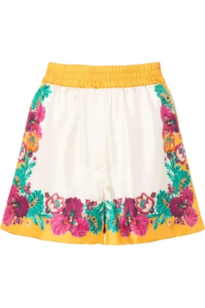 La DoubleJ Blommiga sidenshorts