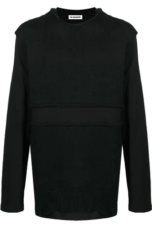 Jil Sander Stickad sweatshirt med lagerdesign