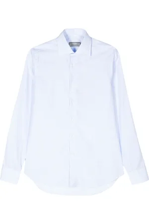 CANALI Ginghamrutig pikétröja