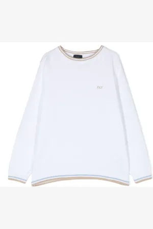 FAY Stickad tröja med broderad logotyp