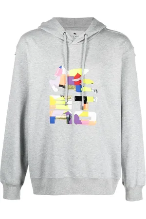 Etro Ribbad hoodie med lappdesign och logotyp