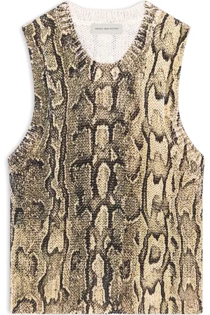 DRIES VAN NOTEN Ormskinnsmönstrad topp