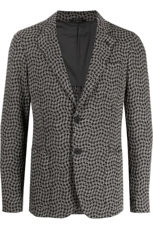 Giorgio Armani Hundtandsmönstrad enkelknäppt blazer