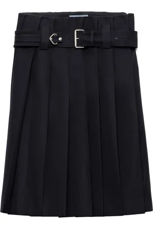 Prada Plisserad kjol med bälte
