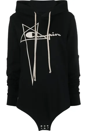 Rick Owens Hoodie med broderad logotyp