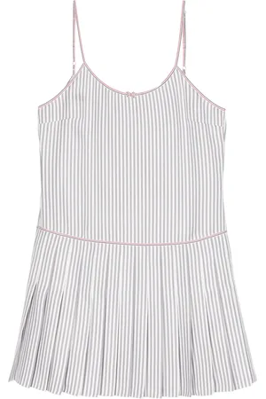 Thom Browne Plisserad randig klänning
