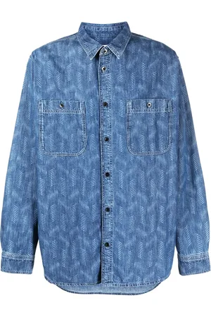 Isabel Marant Bhelyn jeansskjorta med geometriskt tryck