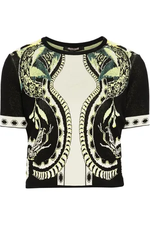 Roberto Cavalli Citronmönstrad croptop