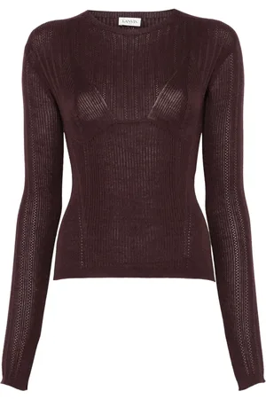 Lanvin Ribbstickad tröja