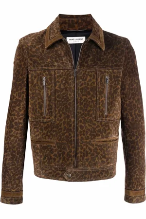 Saint Laurent Leopardmönstrad mockajacka