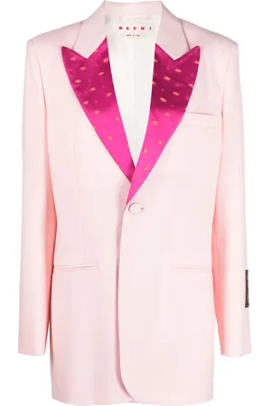 Marni Enkelknäppt blazer med spetsigt slag