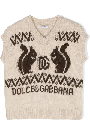 Dolce & Gabbana Intarsiastickad väst med logotyp