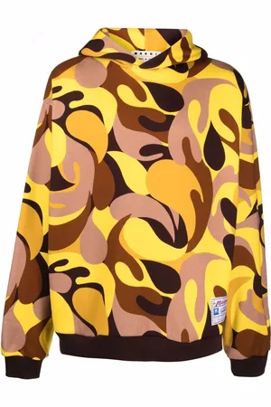 Marni Abstrakt kamouflagemönstrad hoodie
