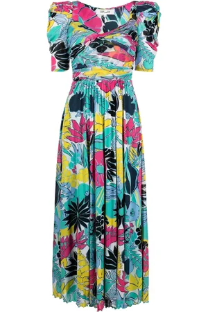 Diane von Furstenberg Kortärmad blommig klänning