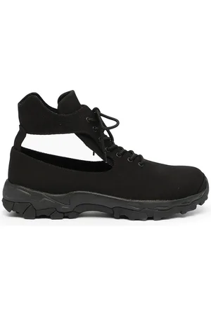 YOHJI YAMAMOTO Höga tygsneakers med utskuren detalj