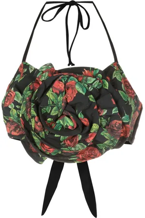 AMIR SLAMA Croptop med blomapplikation