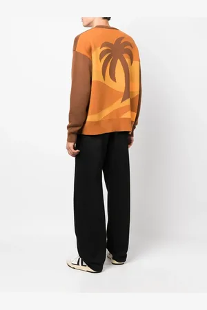 Palm Angels Intarsiastickad tröja med rundad hals
