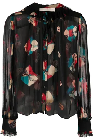 ULLA JOHNSON Skir blus med abstrakt tryck