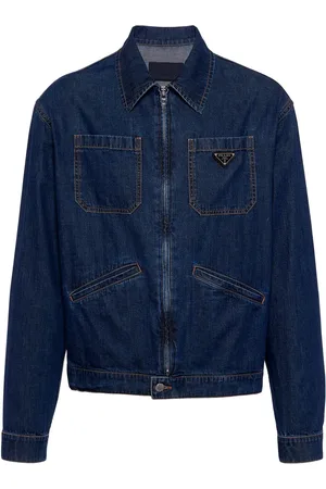 Prada Jeansjacka med logotypapplikation