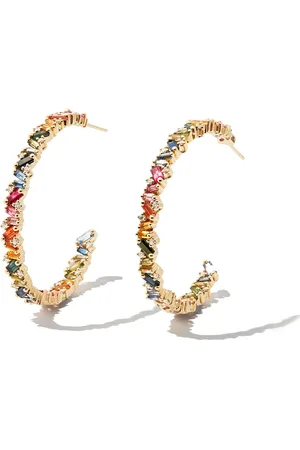Suzanne Kalan Hoops i 18K gult guld med safir