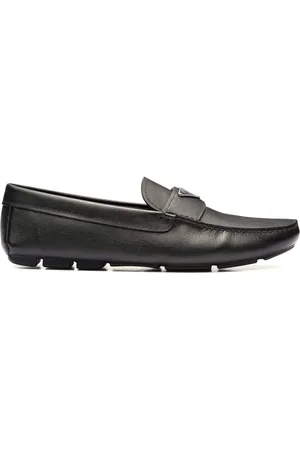 Prada Läderloafers med logotyp