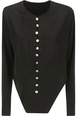 YOHJI YAMAMOTO Plisserad blus med asymmetrisk fåll