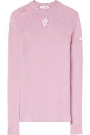 Puccini Ribbstickad tröja med broderad logotyp