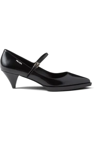 Prada Pumps i borstat läder 55 mm