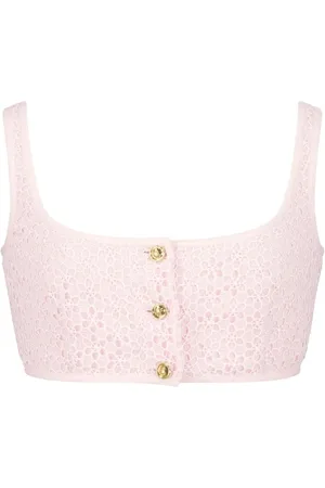 Giambattista Valli ärmlös croptop med spetsbrodyr