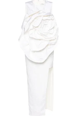 HUISHAN ZHANG Aphrodite midiklänning med blomsterapplikation
