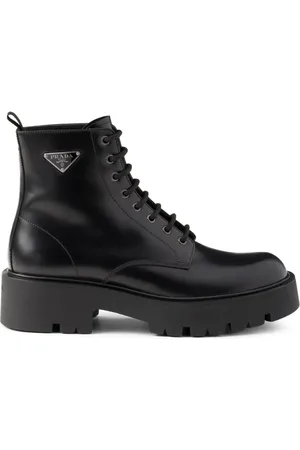 Prada Militärkängor med logotypplakett