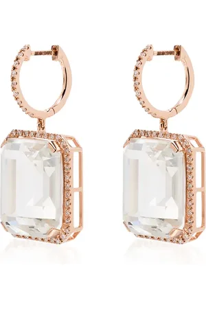 Shay Portrait örhängen i 18K roséguld med topas